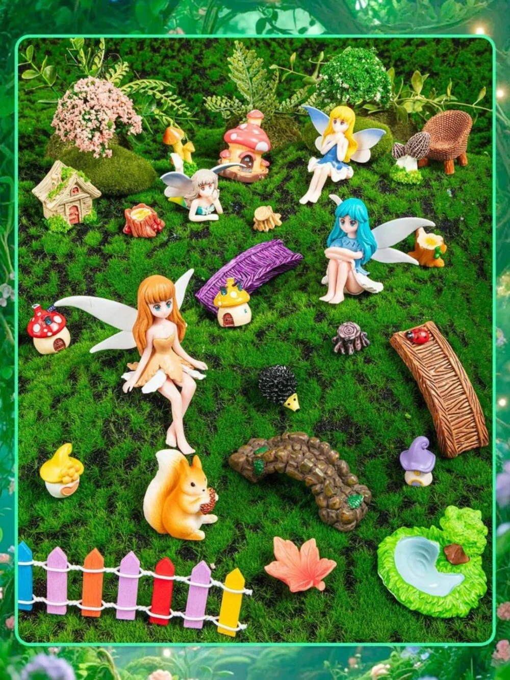 52 Pcs Mini Fairy Garden Accessories Set - Outdoor Decor, Fairies & Garden Kit